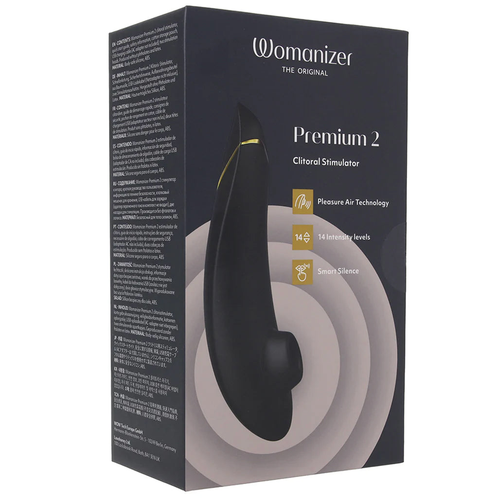 Womanizer Premium 2 Pleasure Air Stimulator in Black Vibrators > Clitoral Stimulators - Tophatter Daily Deals
