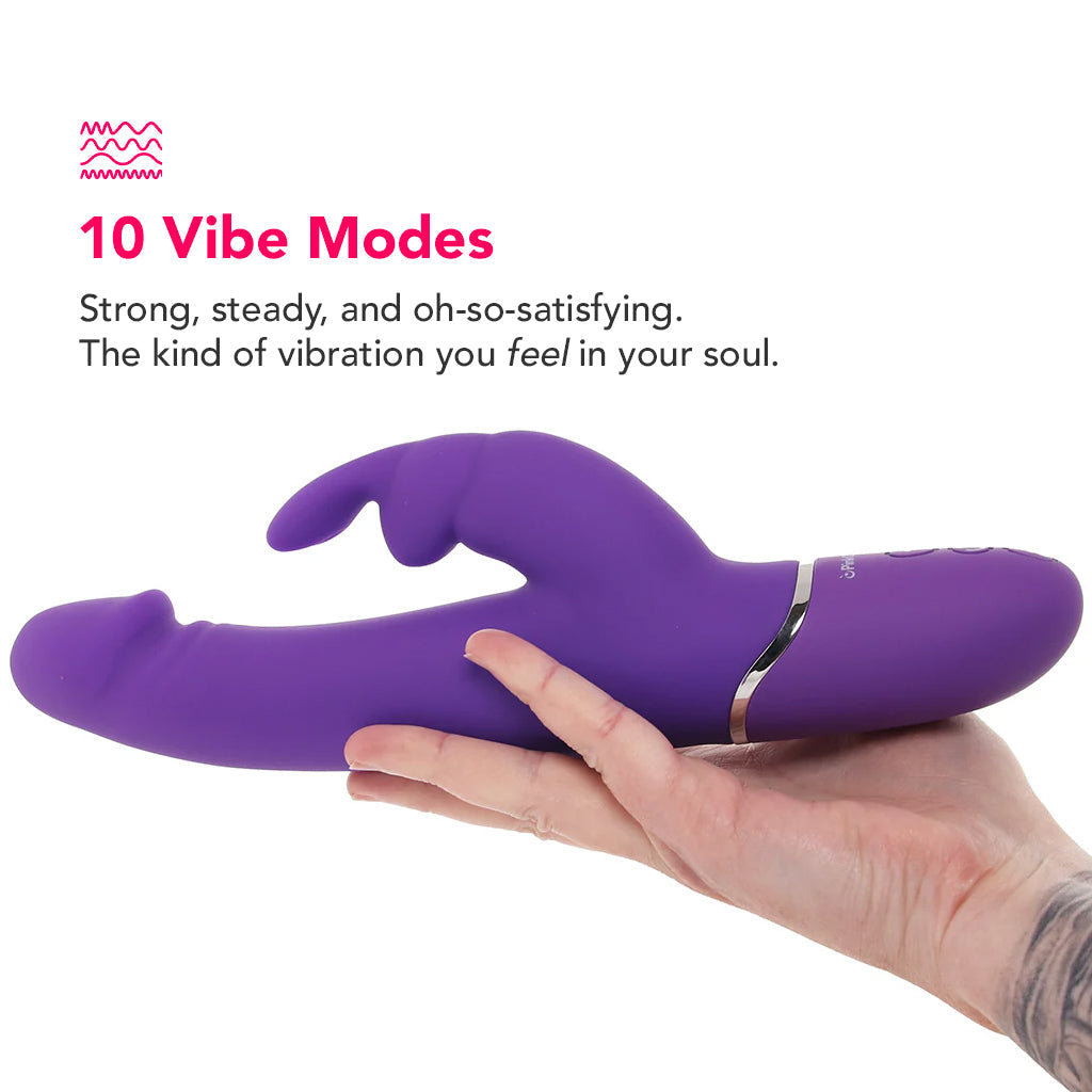 PinkCherry Warming Realistic Rabbit Vibe in Purple Vibrators > Rabbit Vibrators - Tophatter Daily Deals