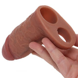 Jock Realistic Thick Silicone Girth Enhancer Sleeve with Ball Strap (Tan) Male Enhancement > Extenders and Sleeves - Tophatter Daily Deals