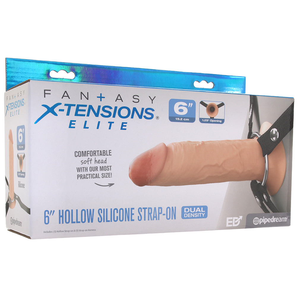 Fantasy X-tensions Elite 6 Inch Hollow Strap-On in Light Dildo Sex Toys > Strap-On and Harnesses - Tophatter Daily Deals