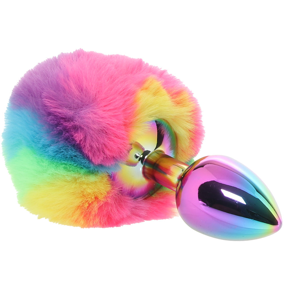 Gemsations 3 Inch Bunny Tail Butt Plug in Rainbow Anal Sex Toys > Butt Plugs - Tophatter Daily Deals