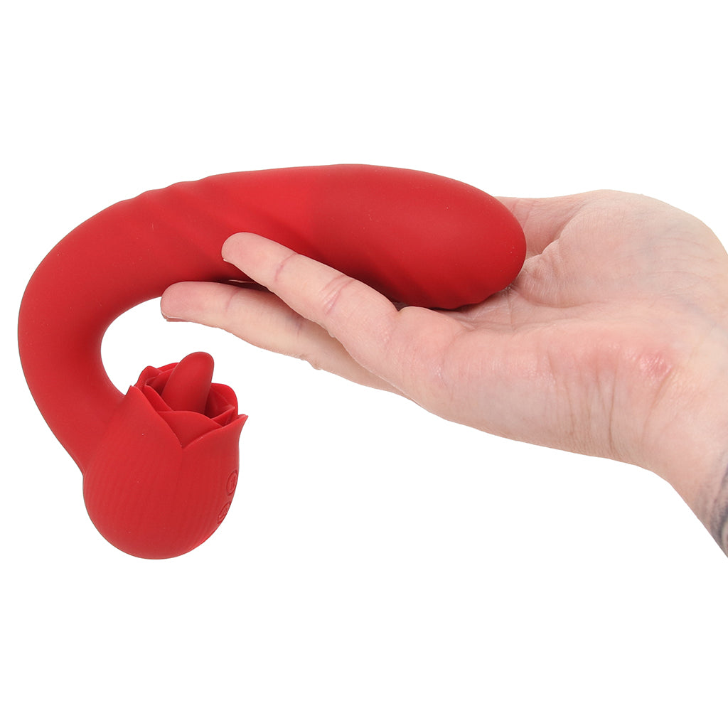 Bloomgasm Boom Bloom Thrusting & Licking Rose Vibe Vibrators > G-Spot Vibrators - Tophatter Daily Deals