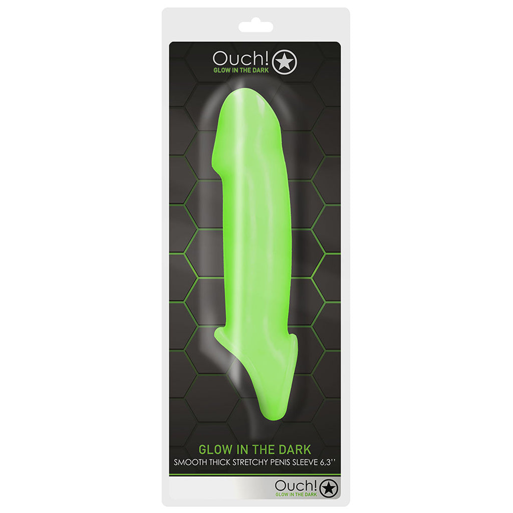 Ouch! Glow In The Dark Thick Smooth Penis Sleeve - Tophatter's Adult Products Male Enhancement > Extenders and Sleeves - Tophatter Daily Deals