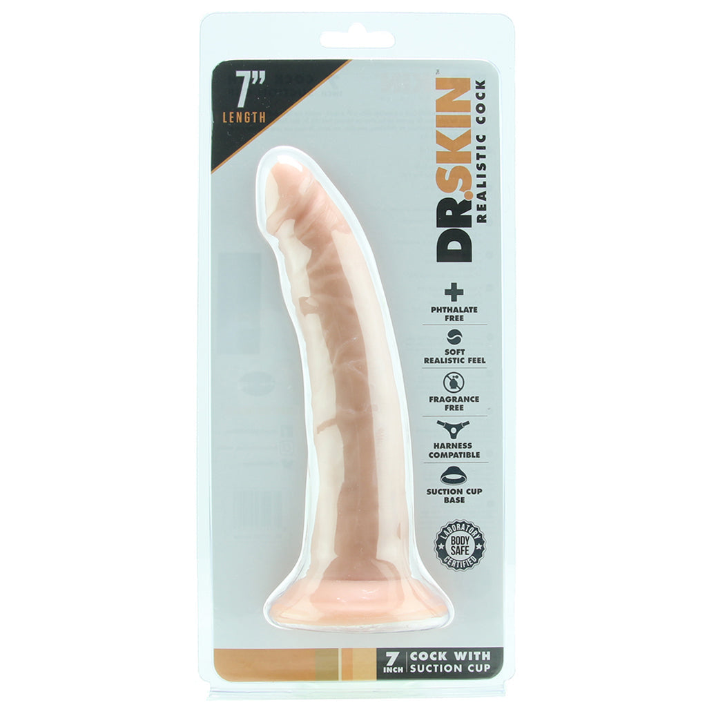 Dr. Skin 7 Inch Cock with Suction Cup in Beige - Tophatter's Adult Products Dildo Sex Toys > Realistic Dildos - Tophatter Daily Deals