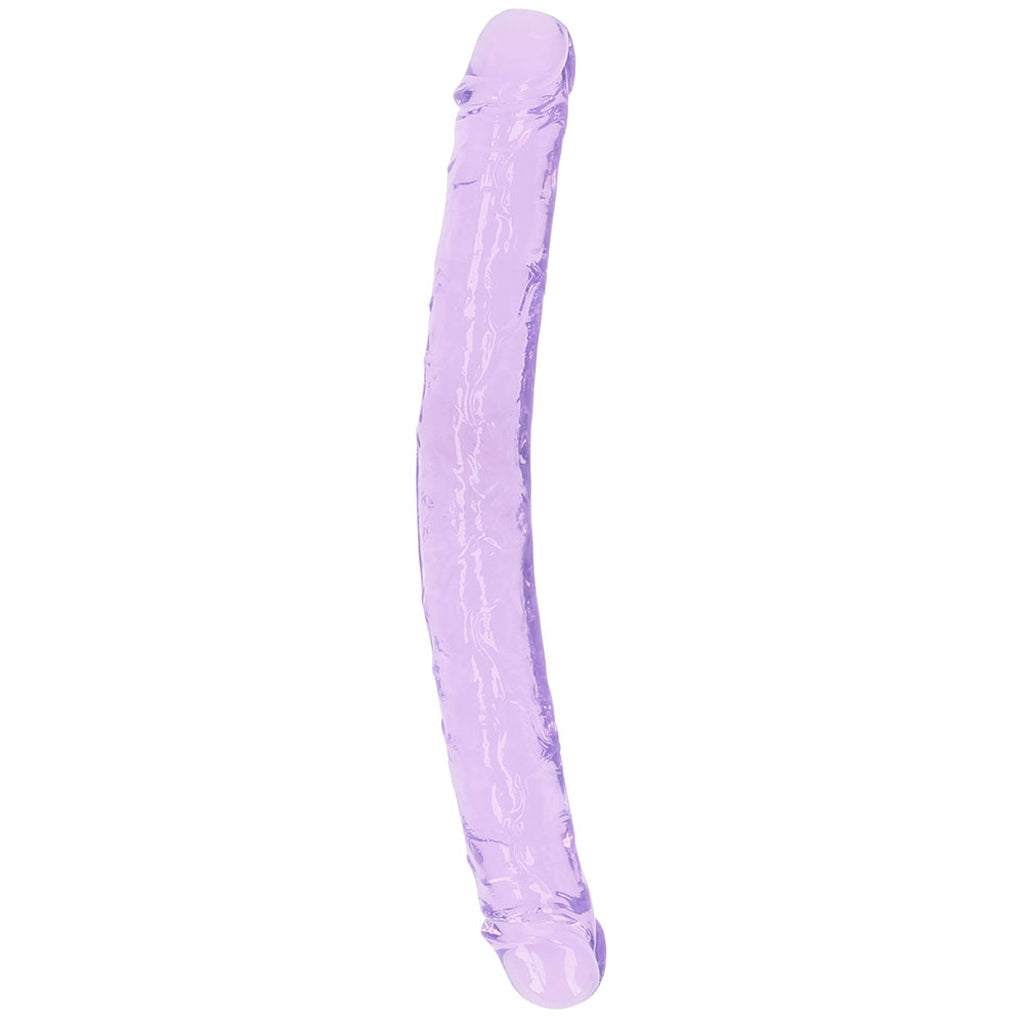 RealRock Crystal Clear Jelly 13 Inch Double Dildo in Purple - Tophatter's Adult Products Dildo Sex Toys > Double Ended Dildos - Tophatter Daily Deals