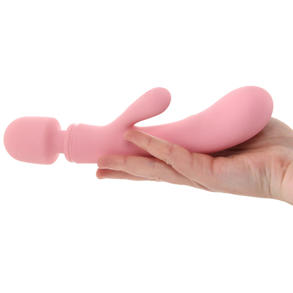 Satisfyer Triple Lover Rabbit Wand Hybrid Vibe in Pink Vibrators > Rabbit Vibrators - Tophatter Daily Deals