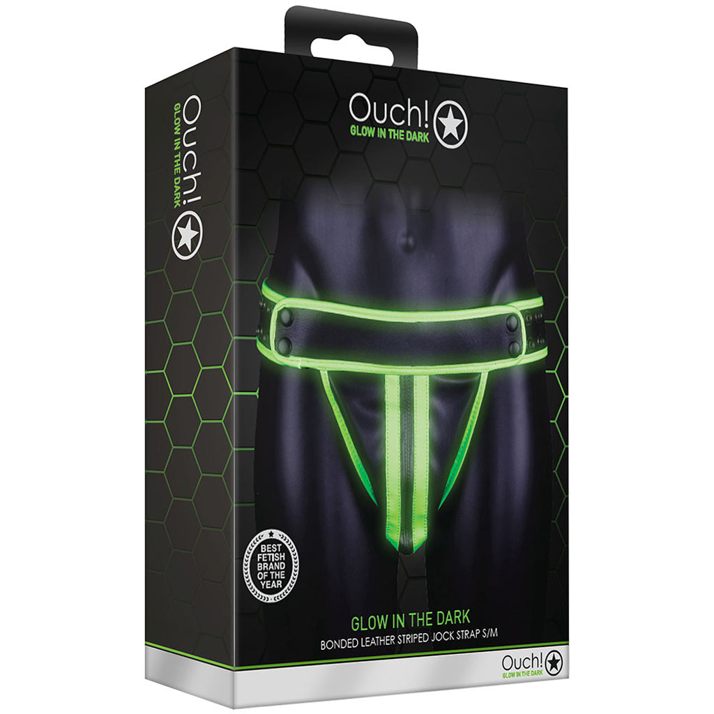 Ouch! Glow In The Dark Striped Jock Strap /M Bondage and Fetish > Men's Bondage Wear - Tophatter Daily Deals