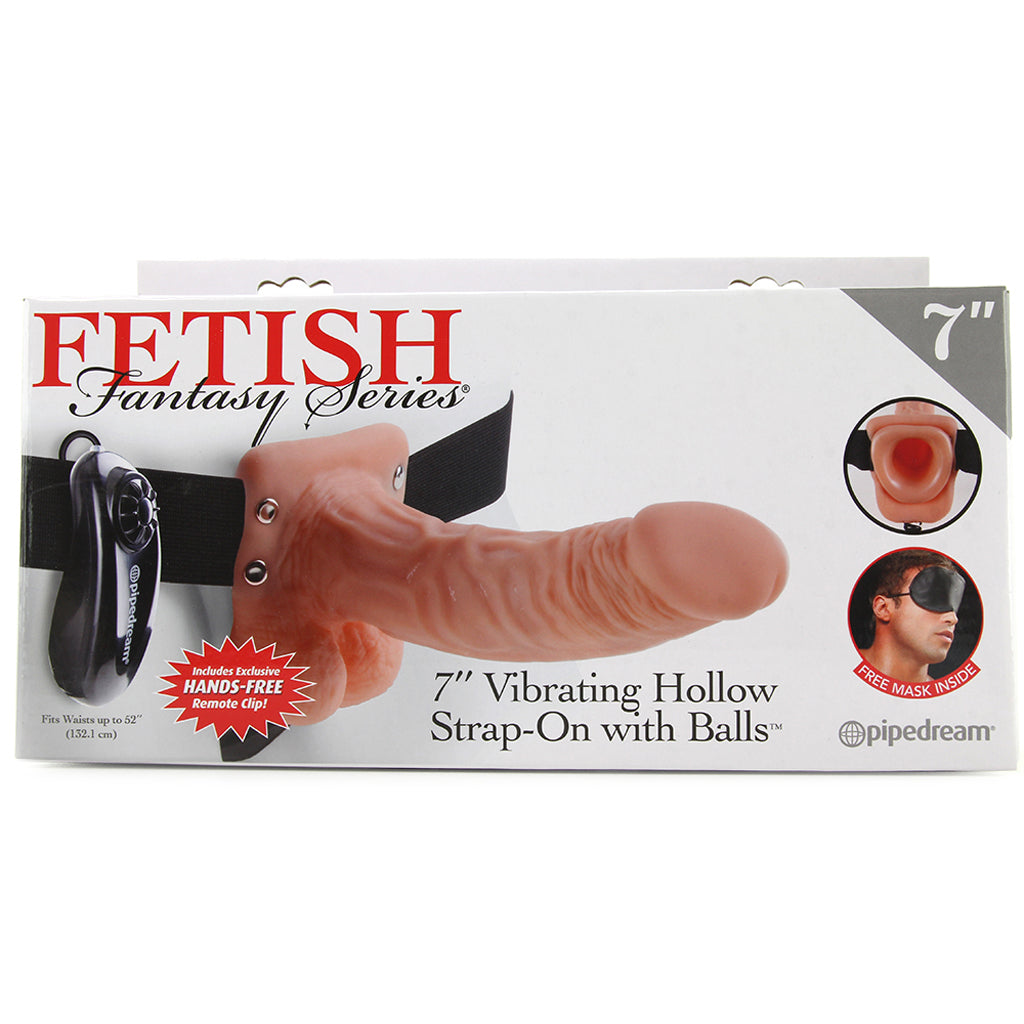 Fetish Fantasy 7 Inch Vibrating Hollow Strap-On in Flesh - Tophatter's Adult Products Dildo Sex Toys > Strap-On and Harnesses - Tophatter Daily Deals