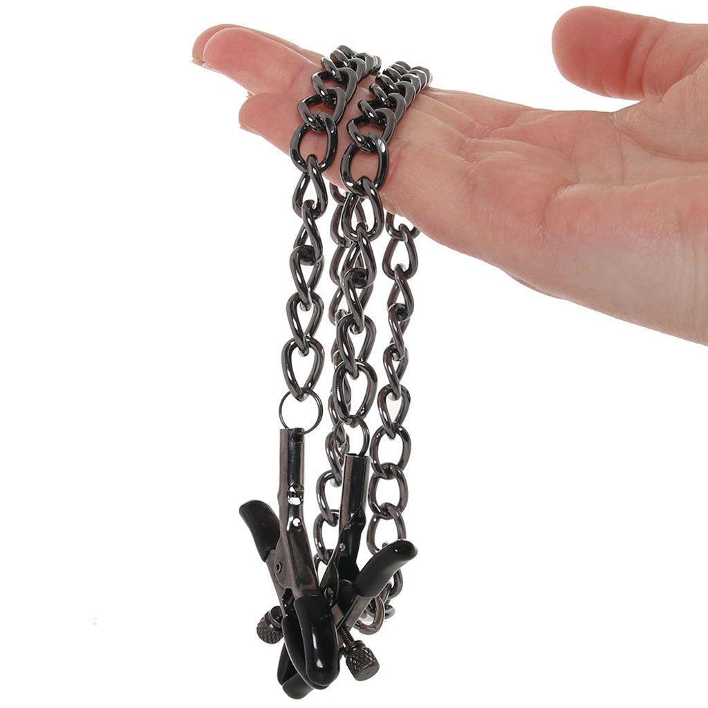 Velvet Noir Collar & Removable Clamps - Tophatter's Adult Sex Toys Online Bondage and Fetish > Leashes and Collars - Tophatter Daily Deals