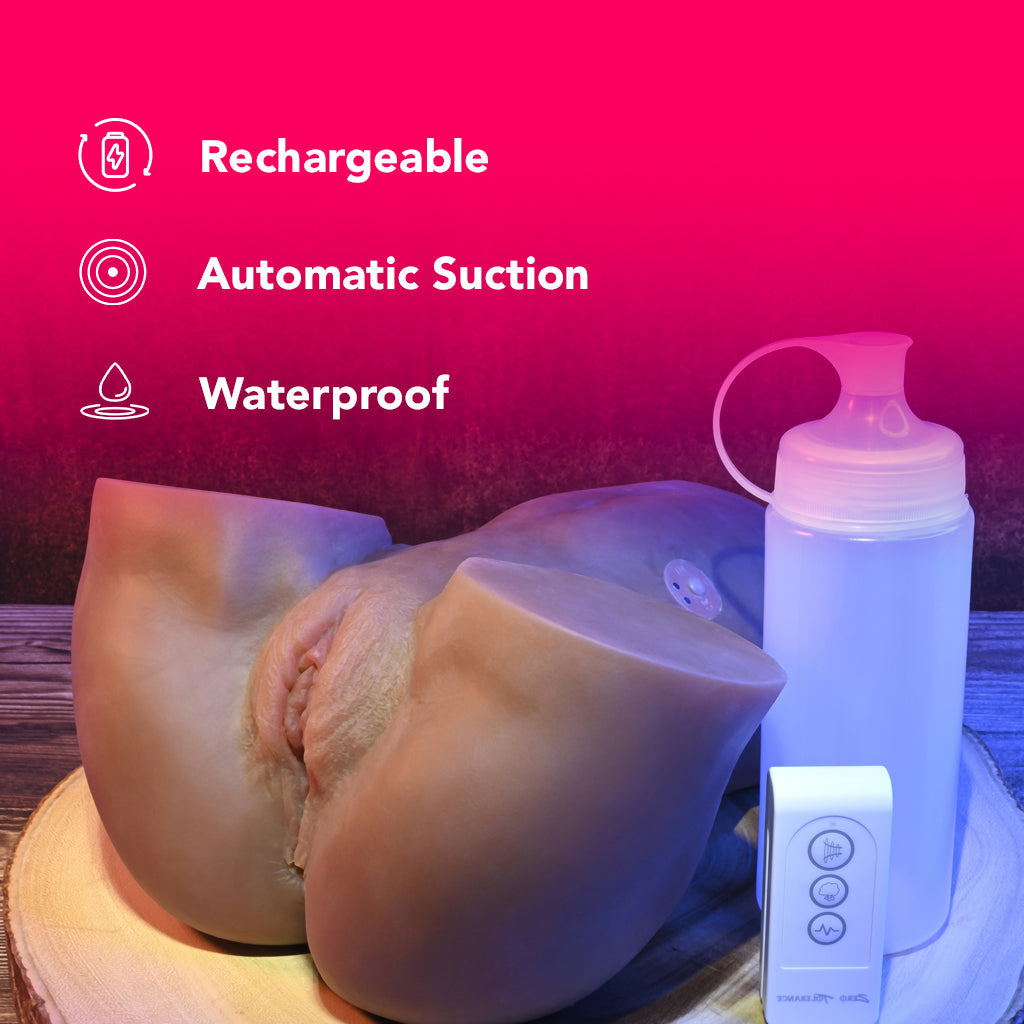 Rear Beauty Sucking & Vibrating Masturbator in Dark Male Masturbators > Realistic Butts - Tophatter Daily Deals