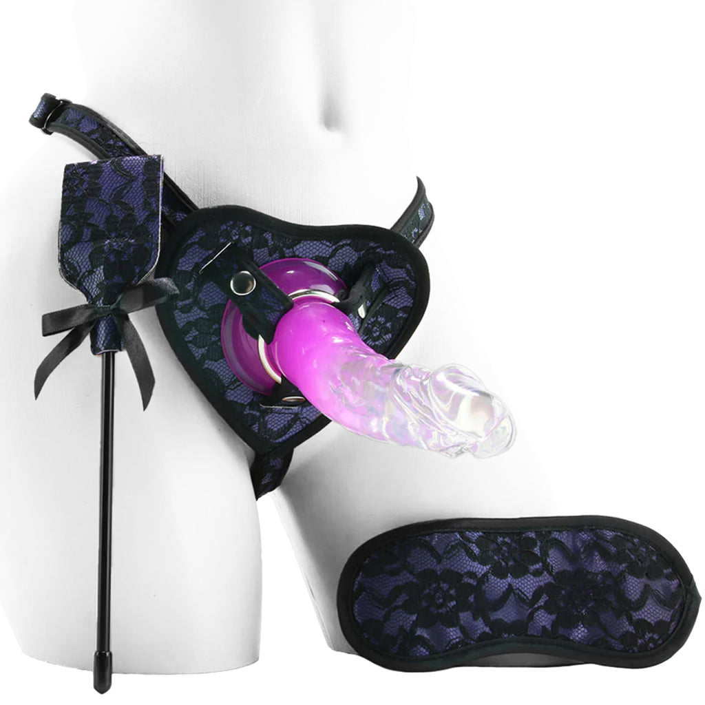 Heart-Throb Deluxe Harness Kit & Curved Dildo in Purple Dildo Sex Toys > Strap-On and Harnesses - Tophatter Daily Deals