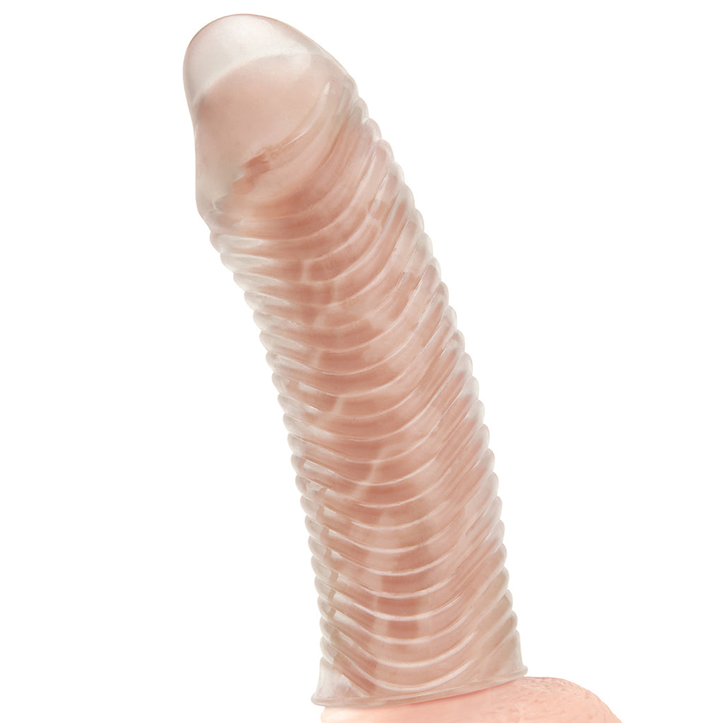Blue Line 6.5 Inch Wavy Ribbed Penis Extension Sleeve - Tophatter's Adult Sex Toys Online Male Enhancement > Extenders and Sleeves - Tophatter Daily Deals