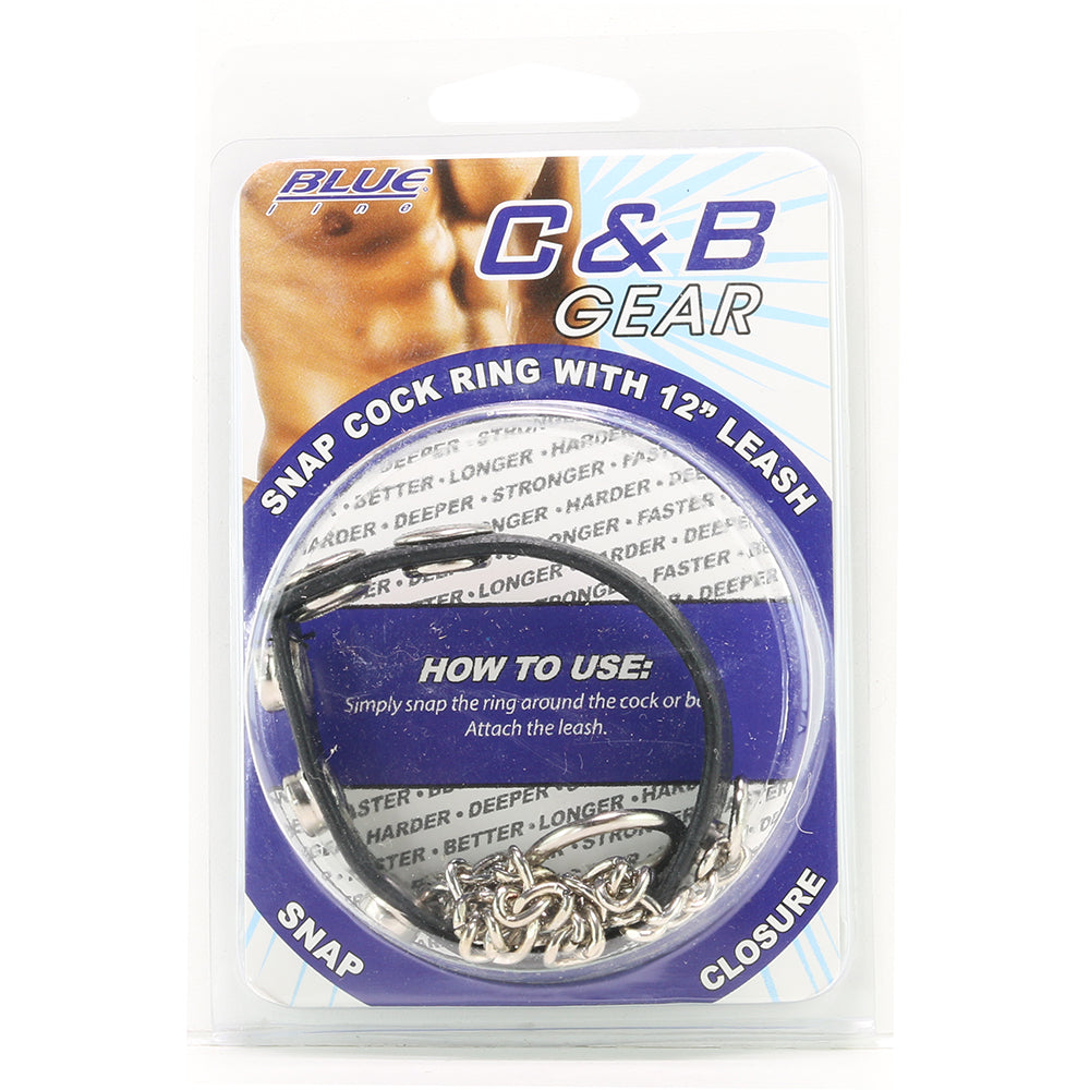 Blue Line Snap Cock Ring with Leash Bondage and Fetish > Cock and Ball Devices - Tophatter Daily Deals