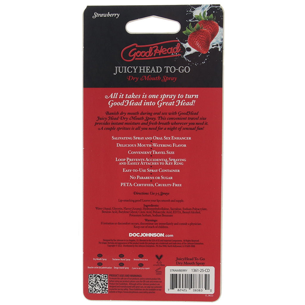 GoodHead Juicy Head Dry Mouth Spray To-Go in Strawberry - Tophatter's Adult Products Lubes and Lotions > Flavored Sex Lubes - Tophatter Daily Deals