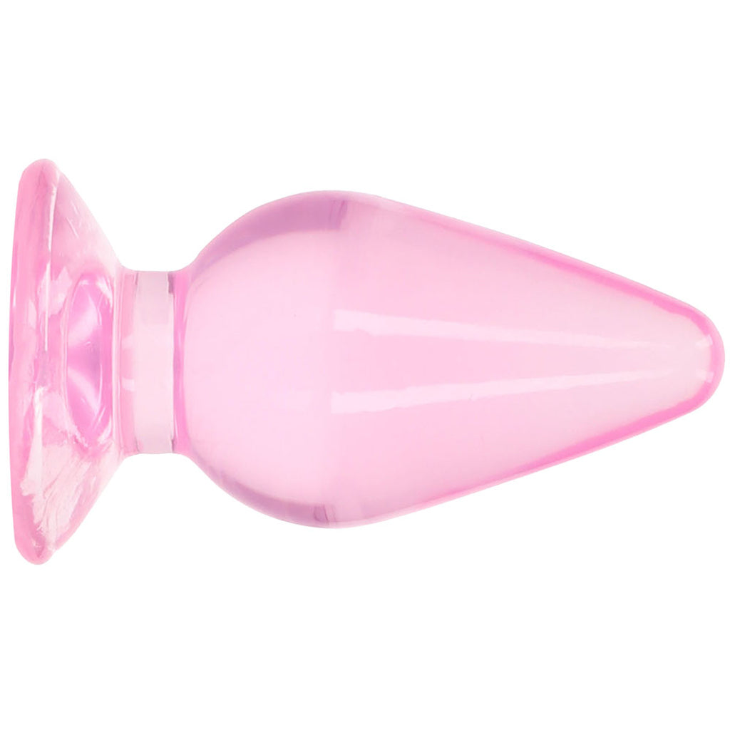 RealRock Crystal Clear Jelly 3.5 Inch Butt Plug in Pink - Tophatter's Adult Products Anal Sex Toys > Butt Plugs - Tophatter Daily Deals