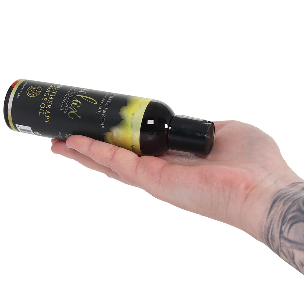 Relax Massage Oil 4oz/120ml in Lemongrass & Coconut Sensual Love > Massage - Tophatter Daily Deals