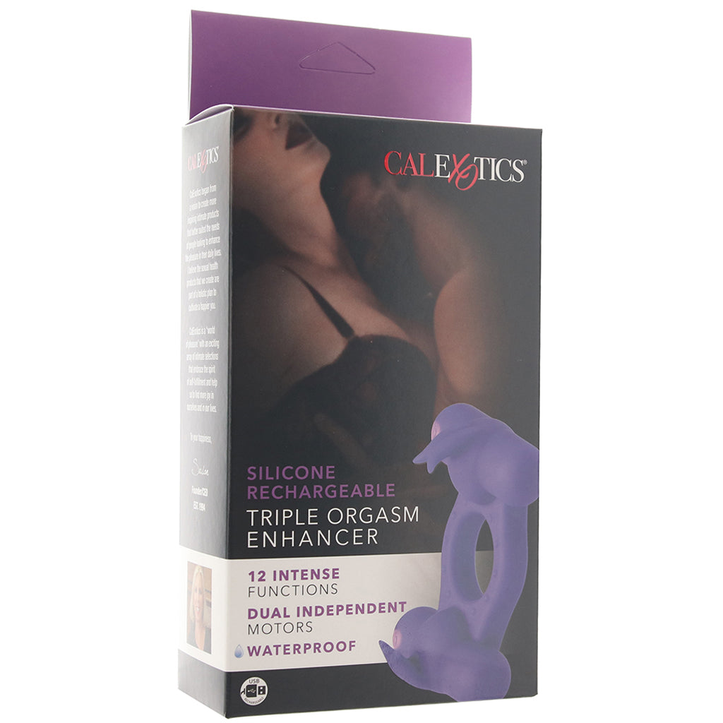 Silicone Triple Orgasm Enhancer Vibrating Ring - Tophatter's Adult Products Cock Rings - Tophatter Daily Deals