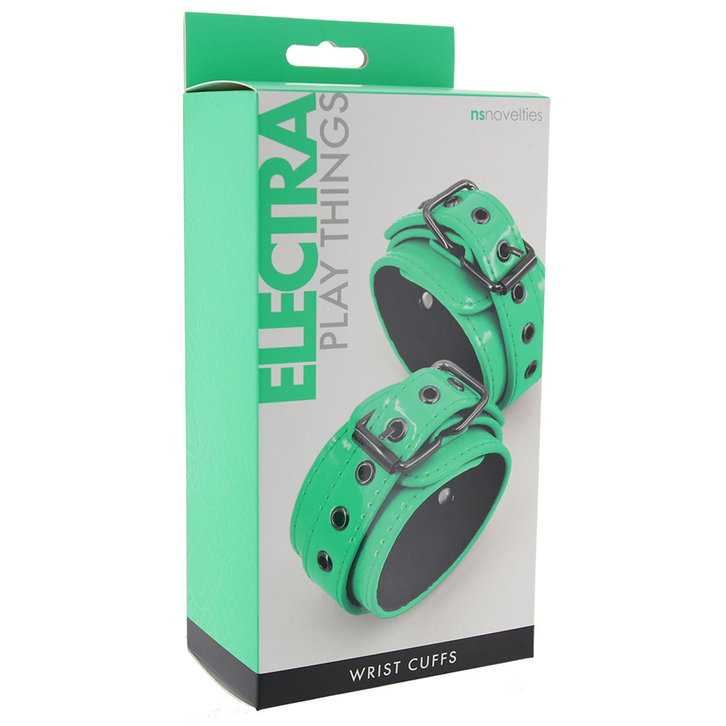 Electra Play Things Wrist Cuffs in Neon Green Bondage and Fetish > Wrist and Ankle Cuffs - Tophatter Daily Deals