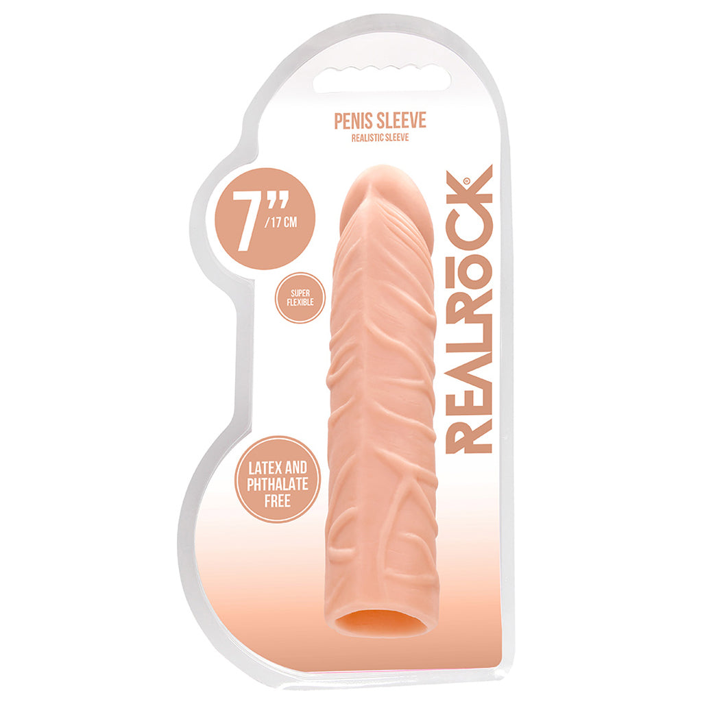 RealRock Penis Sleeve 7 Inch Extender in White - Tophatter's Adult Products Male Enhancement > Extenders and Sleeves - Tophatter Daily Deals