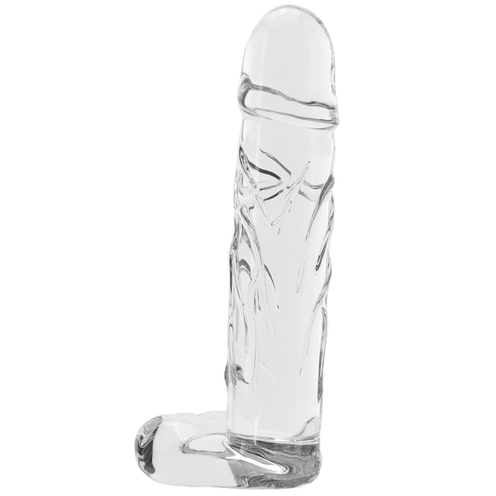 Blown Large Realistic Glass Dildo in Clear - Tophatter's Adult Products Dildo Sex Toys > Pyrex Glass Dildos - Tophatter Daily Deals
