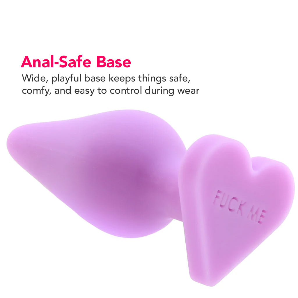 Candy Hearts F**k Me Medium Butt Plug in Purple Anal Sex Toys > Butt Plugs - Tophatter Daily Deals