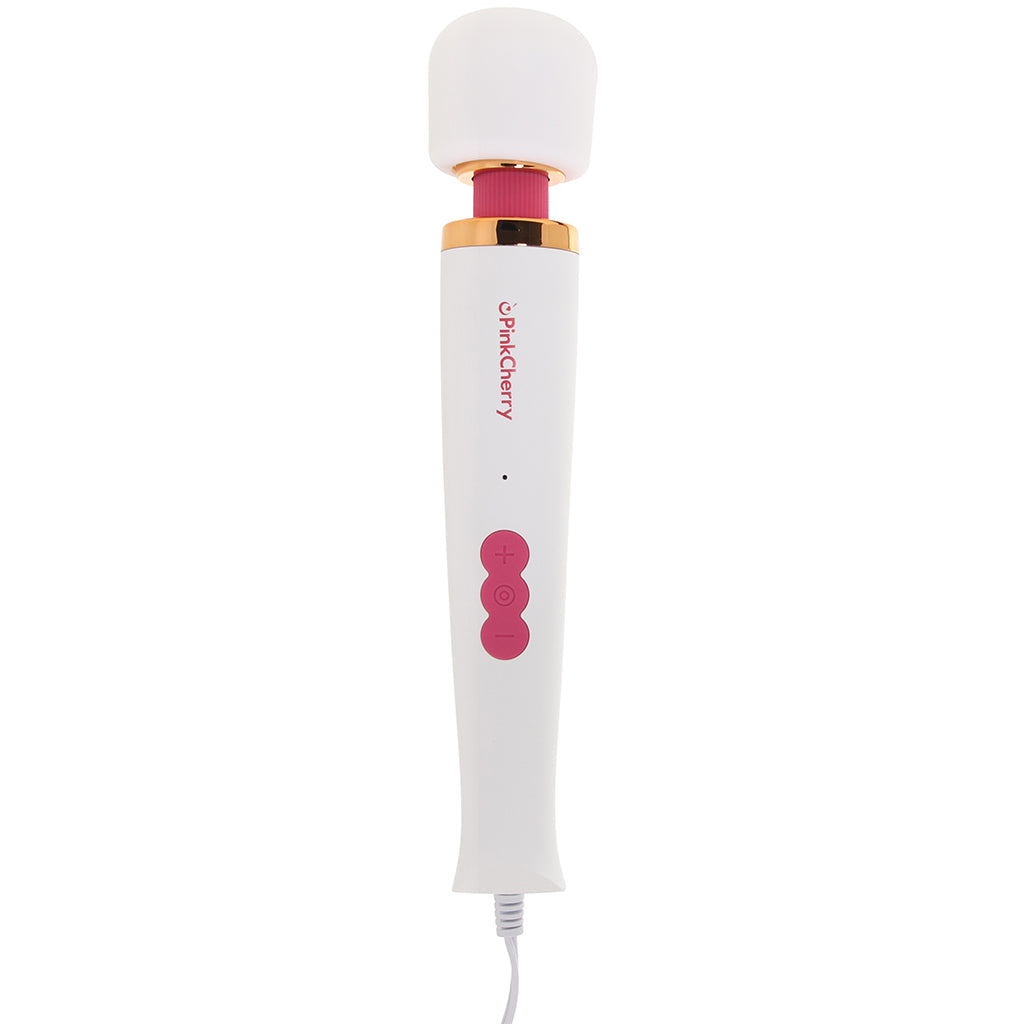 PinkCherry Premium Powered Wand in White Vibrators > Wands - Tophatter Daily Deals
