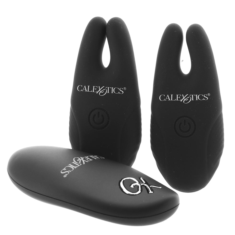Remote Silicone Nipple Clamps in Black - Tophatter's Adult Sex Toys Online Bondage and Fetish > Nipple Stimulators & Clamps - Tophatter Daily Deals