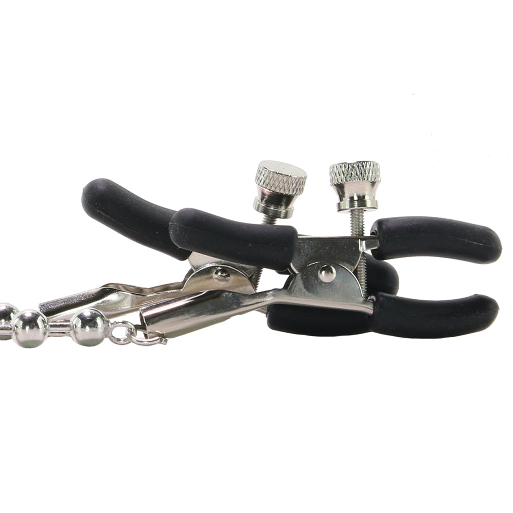 Beaded Nipple Clamps in Silver - Tophatter's Adult Products Bondage and Fetish > Nipple Stimulators & Clamps - Tophatter Daily Deals