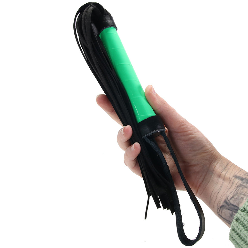 Electra Play Things Flogger in Neon Green - Tophatter's Adult Sex Toys Online Bondage and Fetish > Whips and Crops - Tophatter Daily Deals
