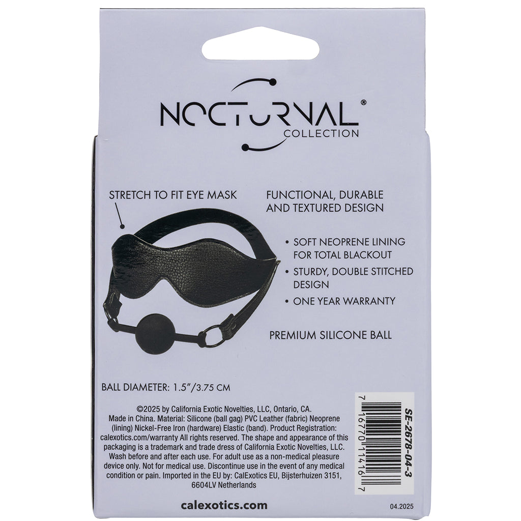 Nocturnal Collection Eye Mask & Breathable Ball Gag Set Bondage and Fetish > Ball Gags & Mouth Restraints - Tophatter Daily Deals
