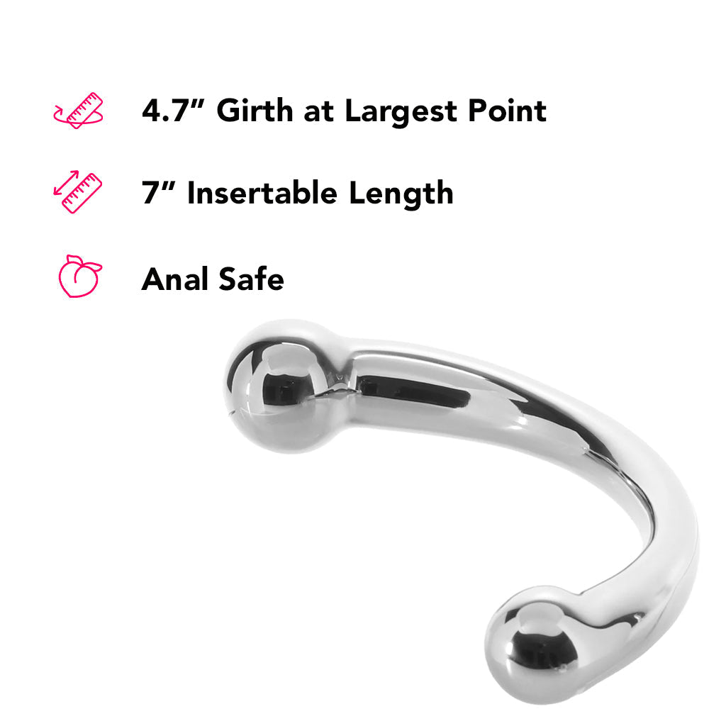 PinkCherry 8 Inch Stainless Steel Curved G-Spot Dildo Dildo Sex Toys > G-Spot Dildos - Tophatter Daily Deals