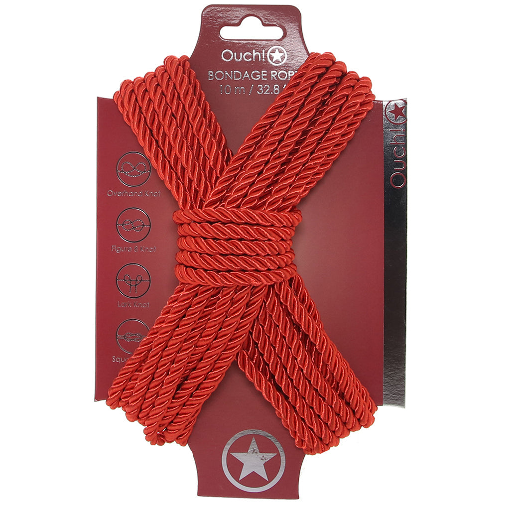 Ouch! 32.8'/10m Bondage Rope in Red Bondage and Fetish > Restraints - Tophatter Daily Deals
