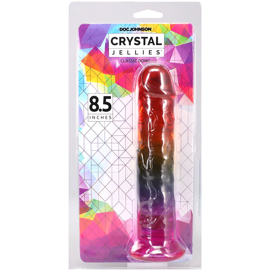 Crystal Jellies 8.5 Inch Classic Dildo in Rainbow Dildo Sex Toys > Realistic Dildos - Tophatter Daily Deals