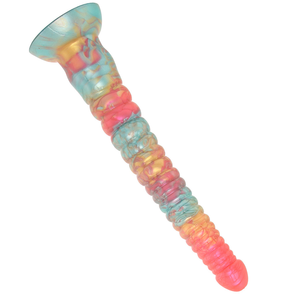 Colours Stacked 12 Inch Dildo in Red/Gold - Tophatter's Adult Sex Toys Online Dildo Sex Toys > Non-Phallic Dildos - Tophatter Daily Deals