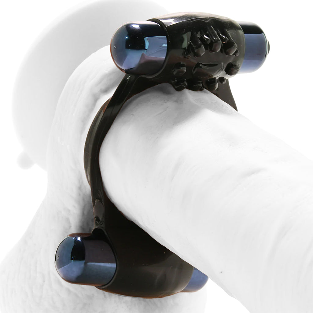 Duo-Vibrating Super Ring in Black - Tophatter's Adult Products Cock Rings - Tophatter Daily Deals