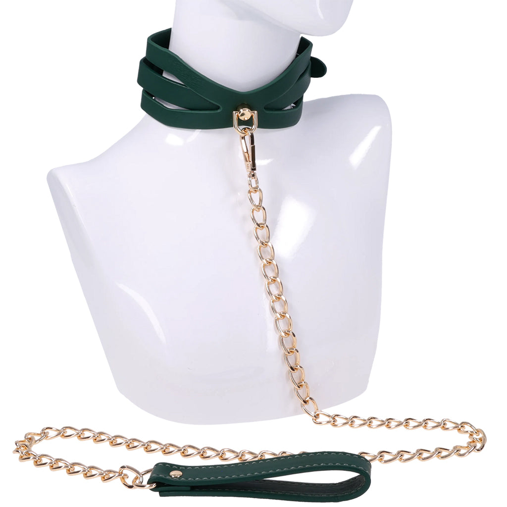 Sex & Mischief Indica Cutout Collar and Leash Bondage and Fetish > Leashes and Collars - Tophatter Daily Deals