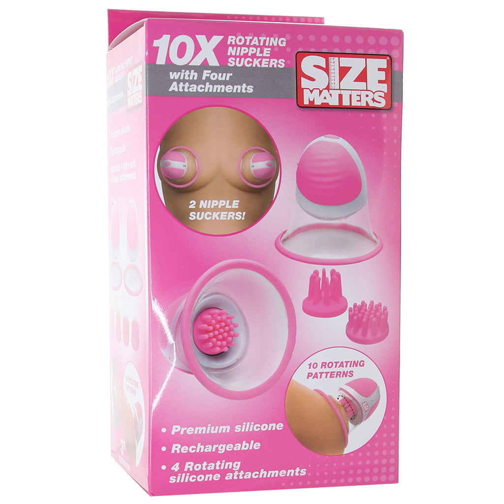 Size Matters Rotating Nipple Suckers in Pink Bondage and Fetish > Nipple Stimulators & Clamps - Tophatter Daily Deals