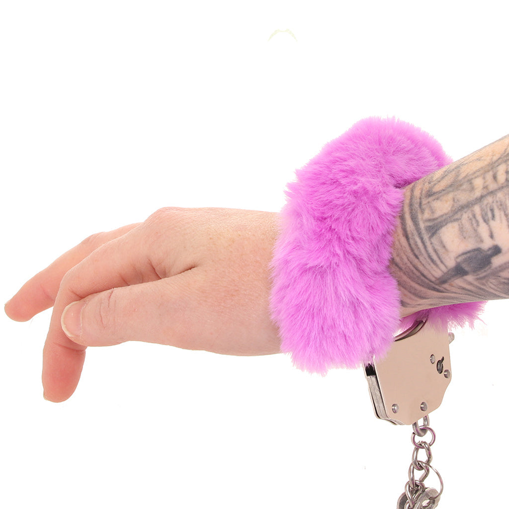 Ouch! Heavy Duty Fluffy Cuffs in Purple Bondage and Fetish > Wrist and Ankle Cuffs - Tophatter Daily Deals