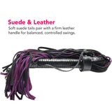 Long Suede Flogger in Black & Purple Bondage and Fetish > Whips and Crops - Tophatter Daily Deals