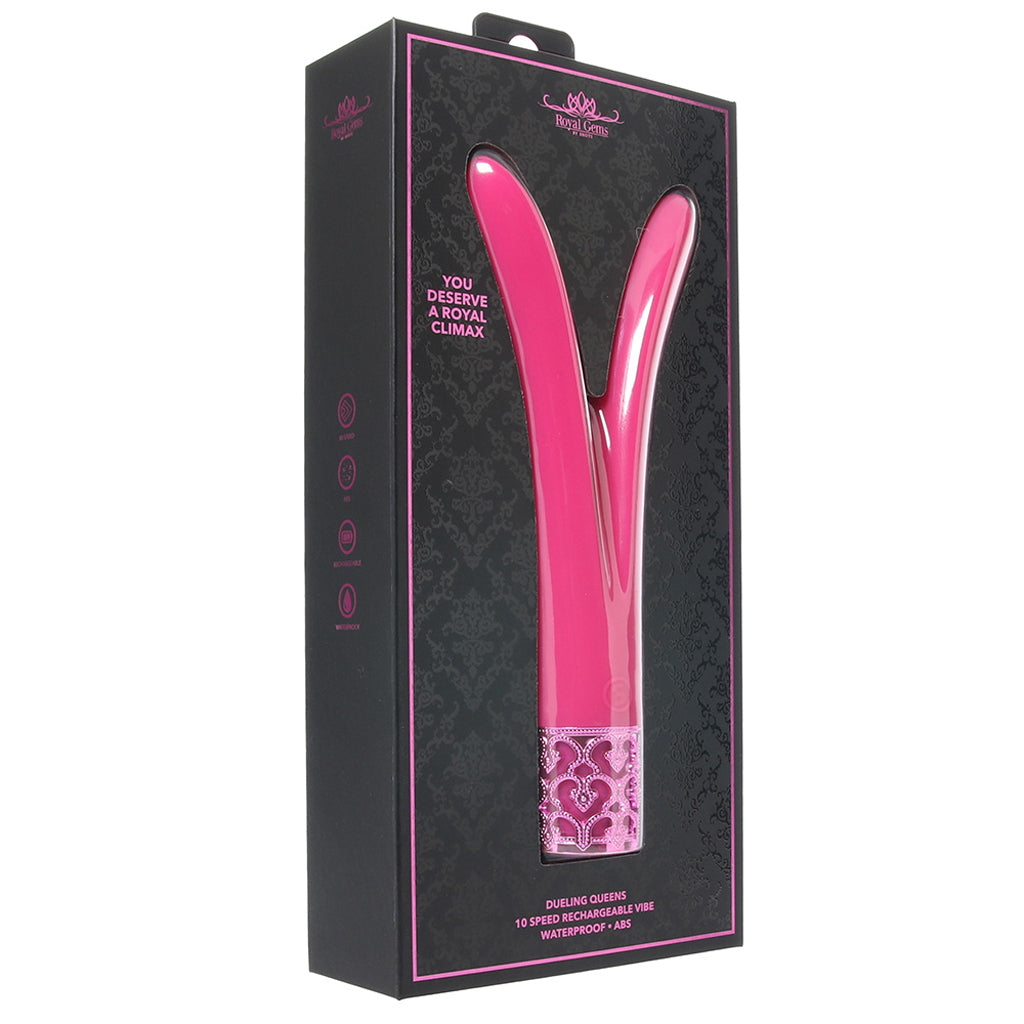 Royal Gems Dueling Queens Vibe in Pink - Tophatter's Vibrator Deals Online Vibrators > Clitoral Stimulators - Tophatter Daily Deals