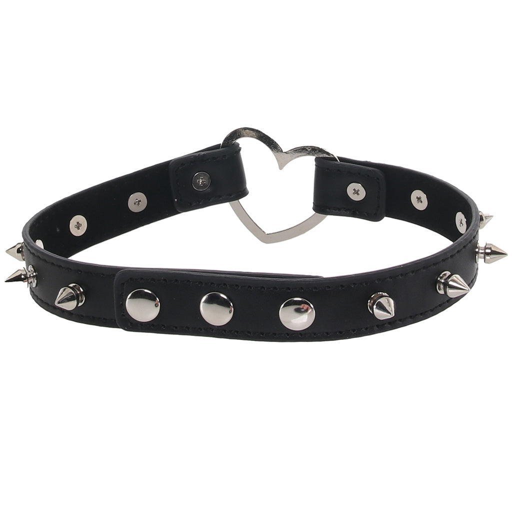 Master Series Spiked Heart Choker in Black Bondage and Fetish > Tools & Accessories - Tophatter Daily Deals