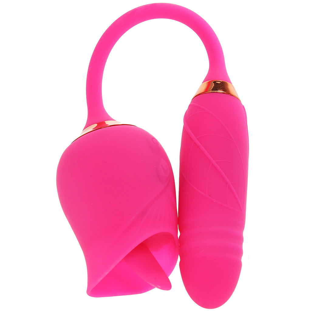 Pink Pussycat Licking Rose Vibe Vibrators > Clitoral Stimulators - Tophatter Daily Deals