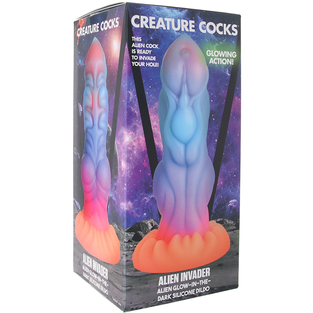Creature Cocks Alien Invader Glow-in-the-Dark Dildo Dildo Sex Toys > G-Spot Dildos - Tophatter Daily Deals