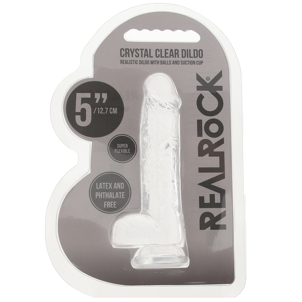 RealRock 5 Inch Realistic Ballsy Dildo in Crystal Clear Dildo Sex Toys > Realistic Dildos - Tophatter Daily Deals