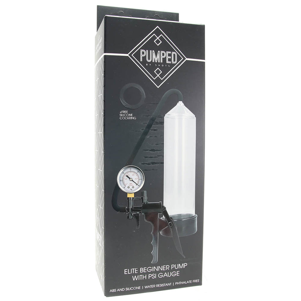 Pumped Elite Beginner Pump with PSI Gauge in Clear Male Enhancement > Penis Pumps - Tophatter Daily Deals
