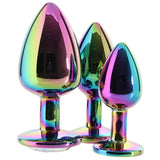 Rear Assets Round Gem Metal Plug Kit in Rainbow Anal Sex Toys > Butt Plugs - Tophatter Daily Deals