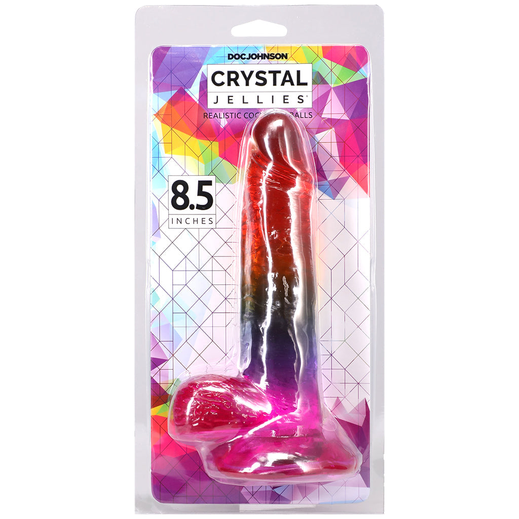 Crystal Jellies 8.5 Inch Cock & Balls Dildo in Rainbow Dildo Sex Toys > Realistic Dildos - Tophatter Daily Deals
