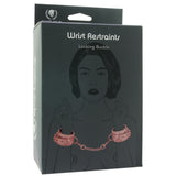 Locking Leather Wrist Restraint Cuffs in Pink Snake Print - Tophatter's Adult Products Bondage and Fetish > Wrist and Ankle Cuffs - Tophatter Daily Deals