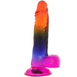 Crystal Jellies 8.5 Inch Cock & Balls Dildo in Rainbow Dildo Sex Toys > Realistic Dildos - Tophatter Daily Deals