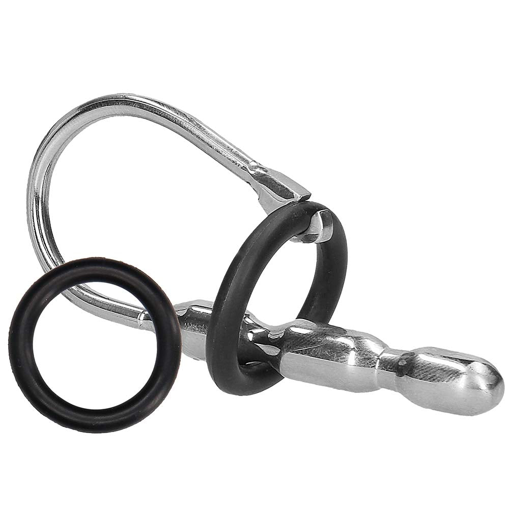 Ouch! 10mm Steel Urethral Sounding Plug with Silicone Ring Bondage and Fetish > Cock and Ball Devices - Tophatter Daily Deals
